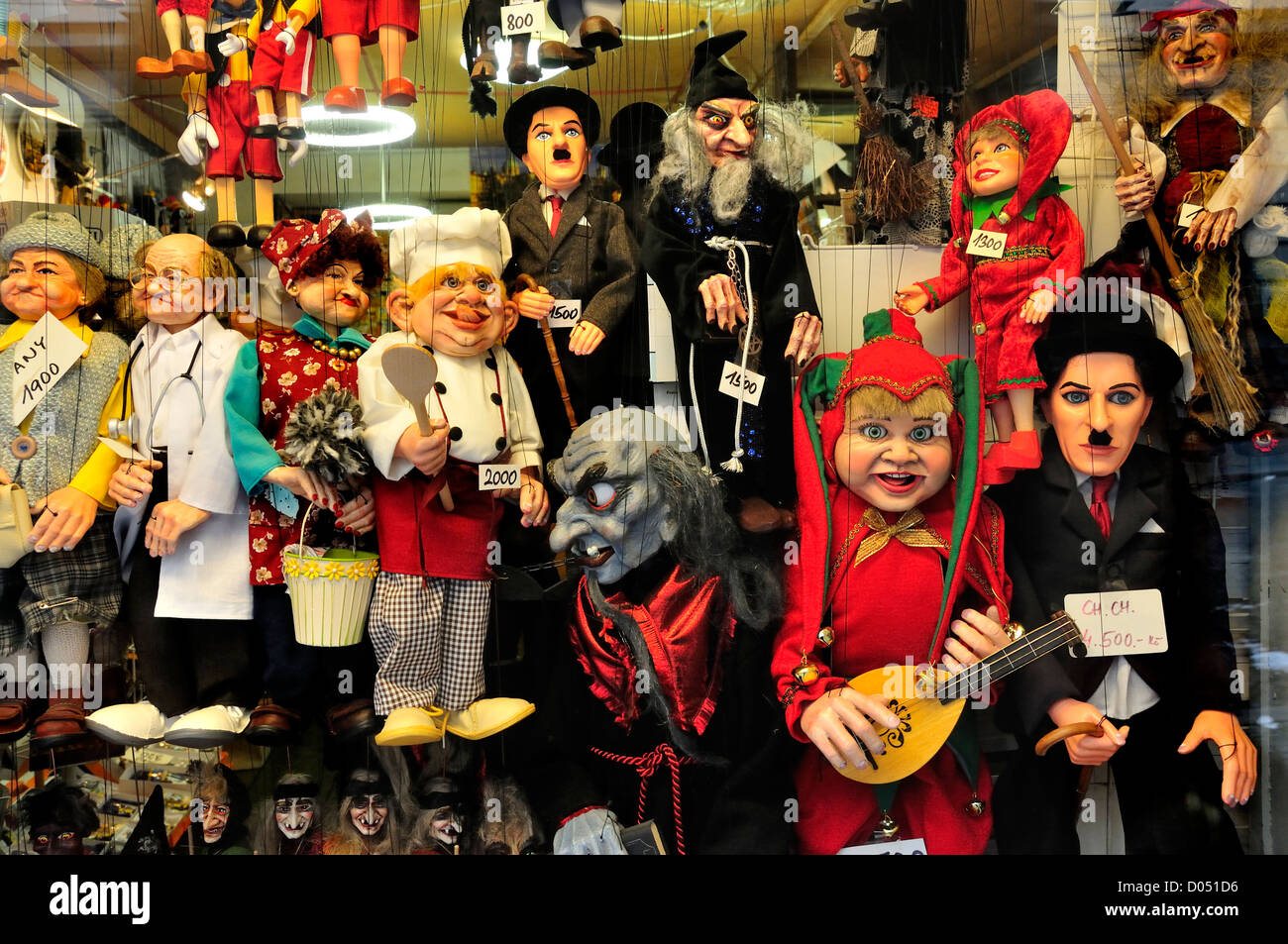 Prague, Czech Republic. Puppets in a shop window Stock Photo - Alamy