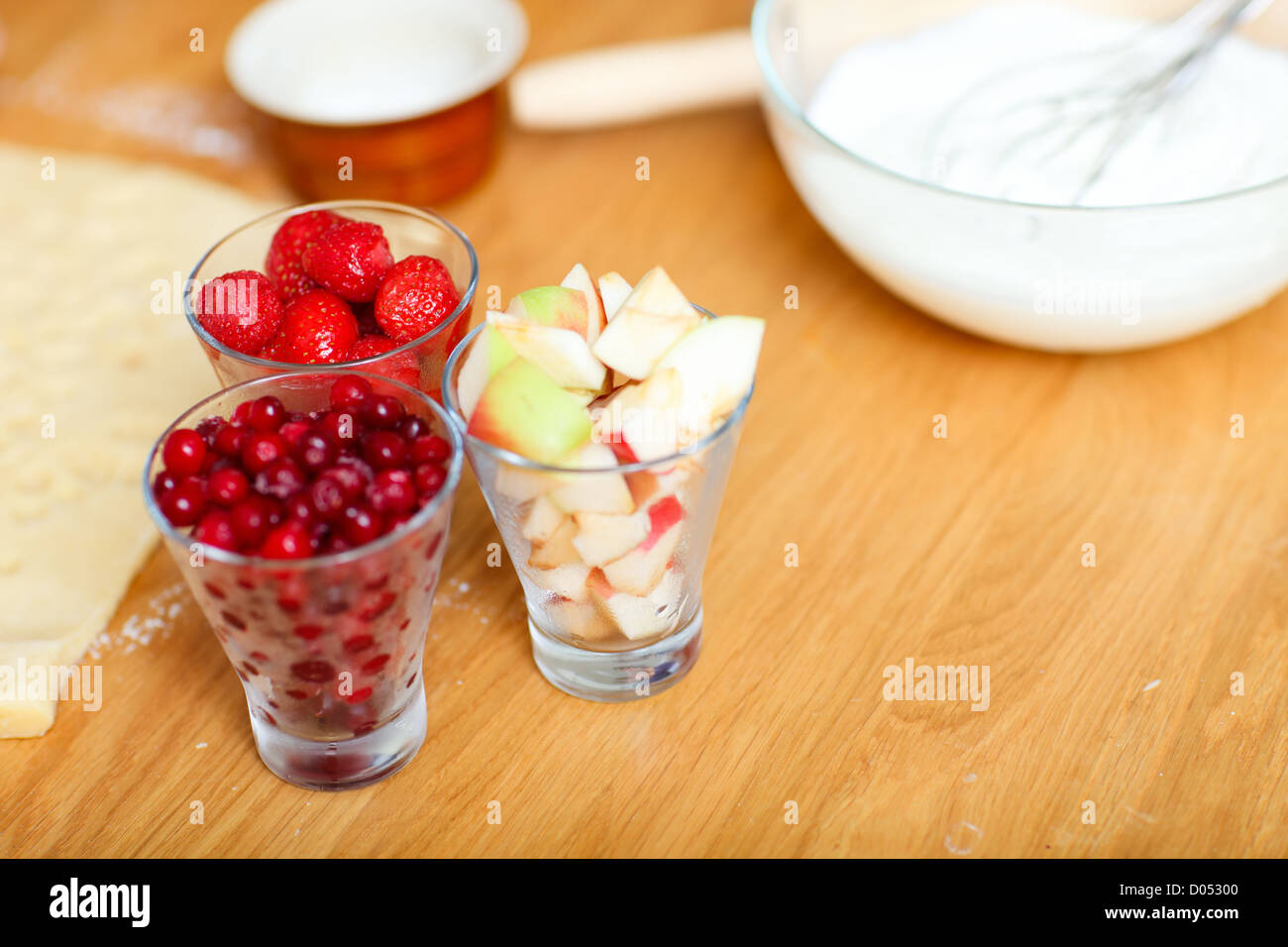 Closeup of pie ingredients Stock Photo