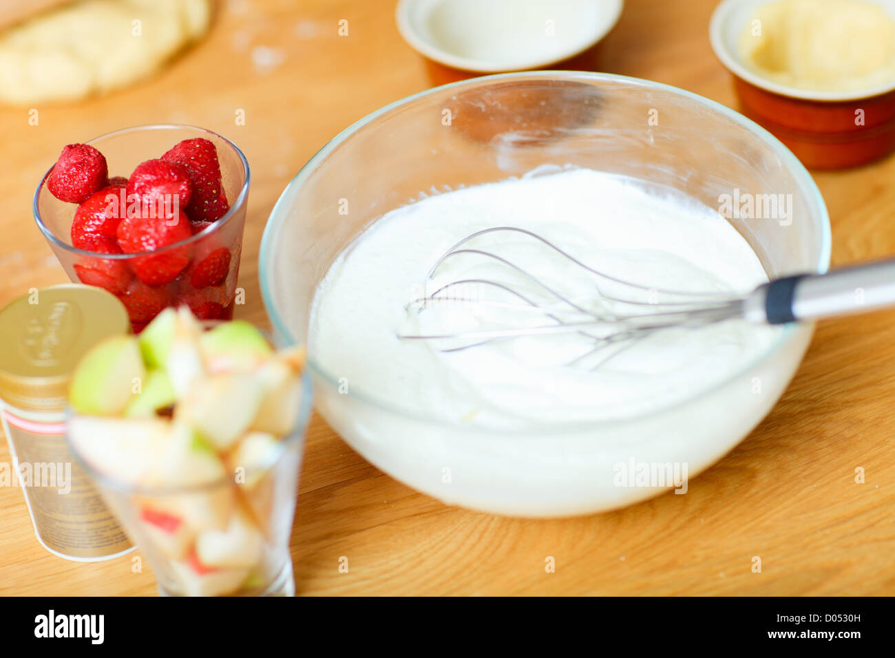 Dough, fruits and berries Stock Photo Alamy