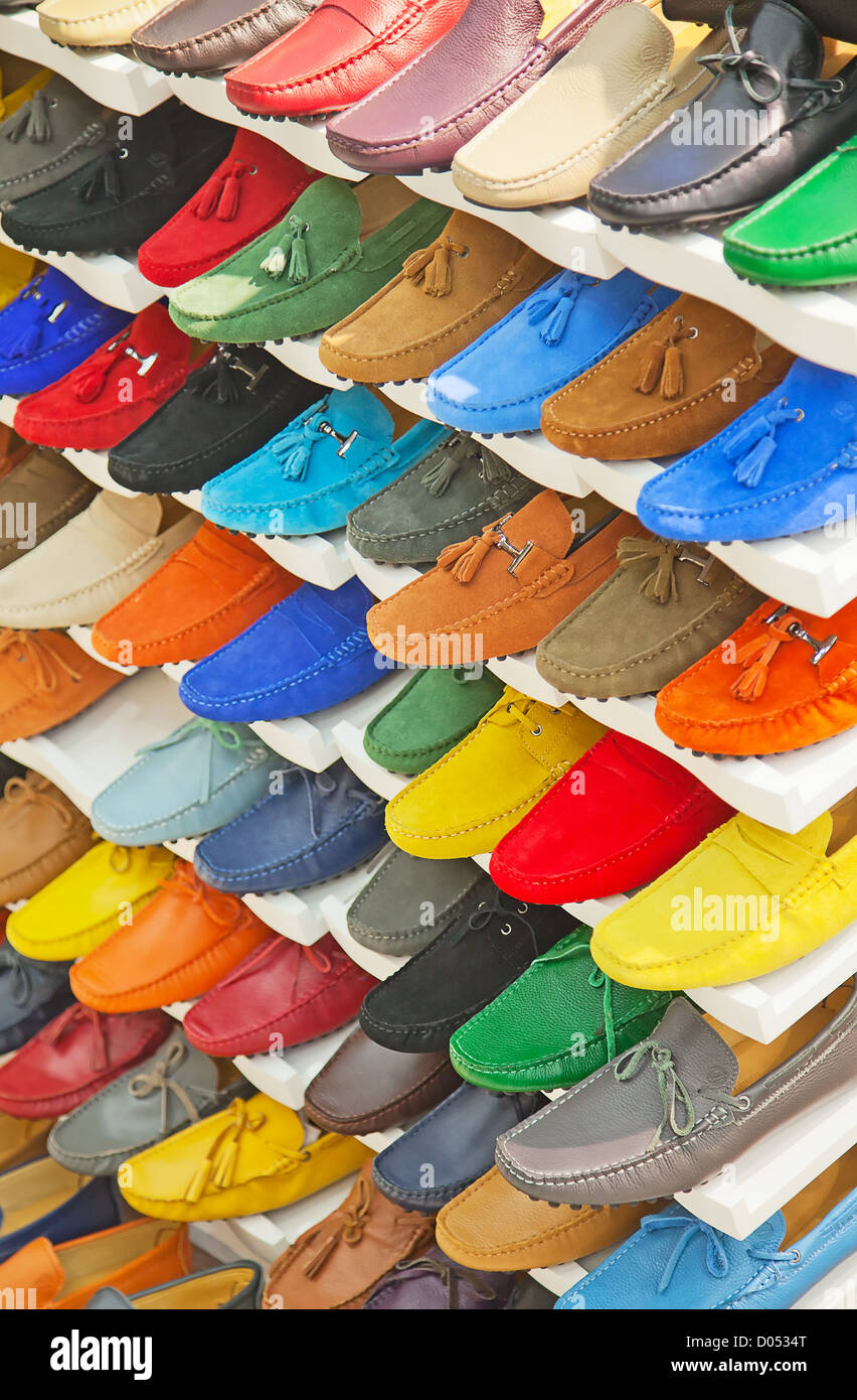 colourful leather shoes