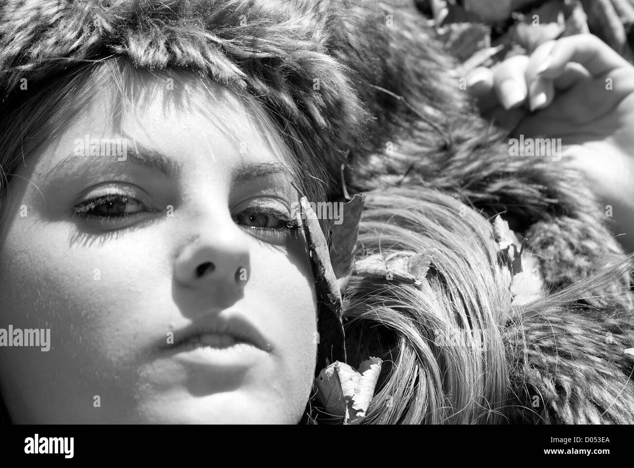 Portrait of a woman in winter Stock Photo