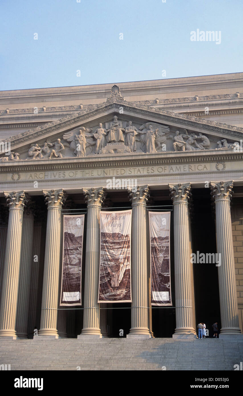 National Archives, Washington Hill, USA. Stock Photo