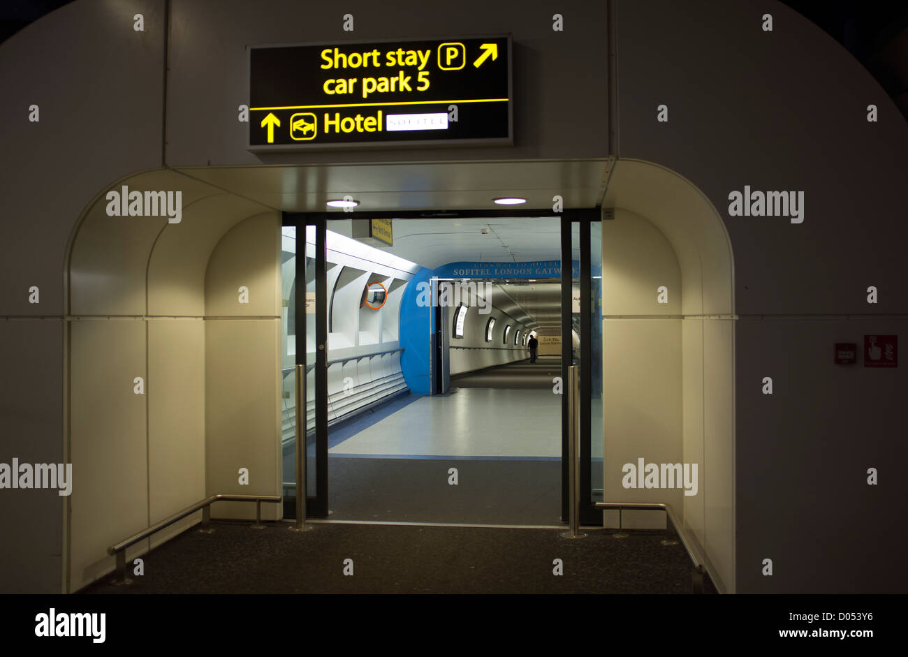 Gatwick Airport North Terminal walkway to car park and hotel UK Stock Photo  - Alamy