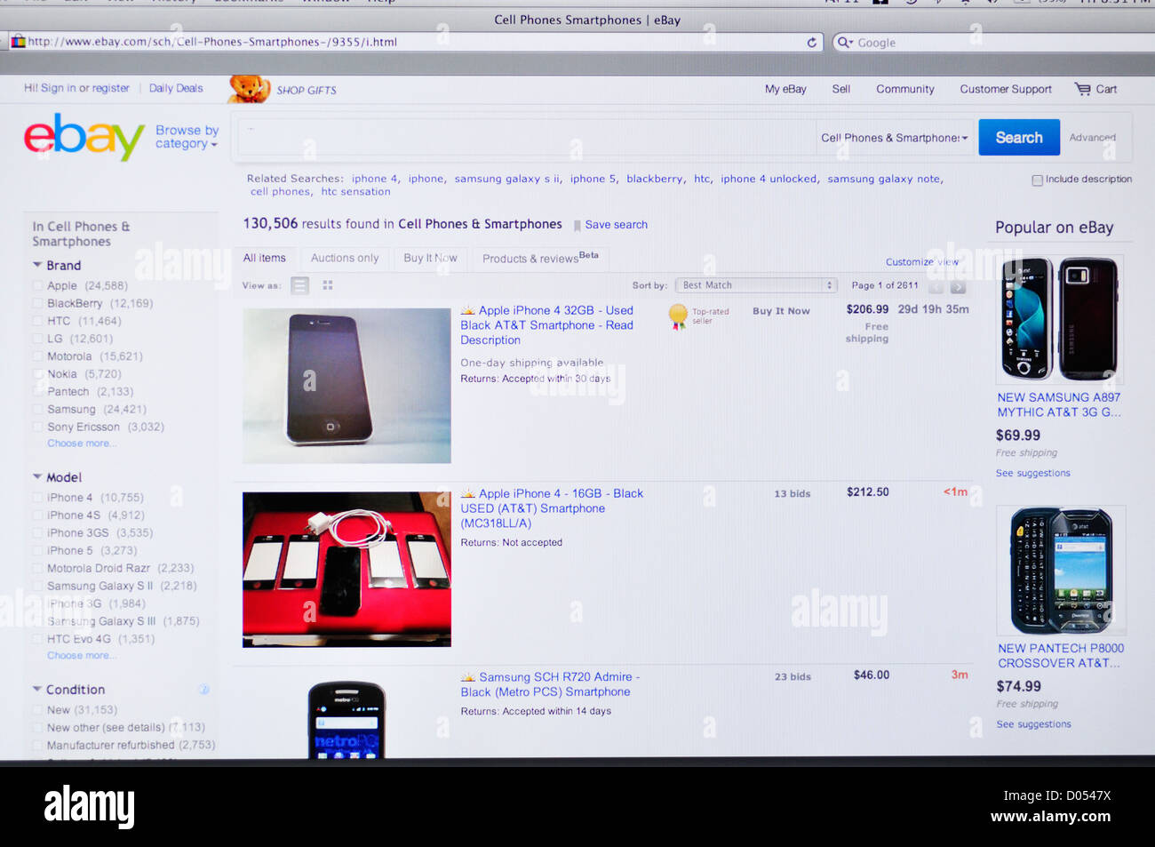 Ebay Website Online Shopping Stock Photo Alamy