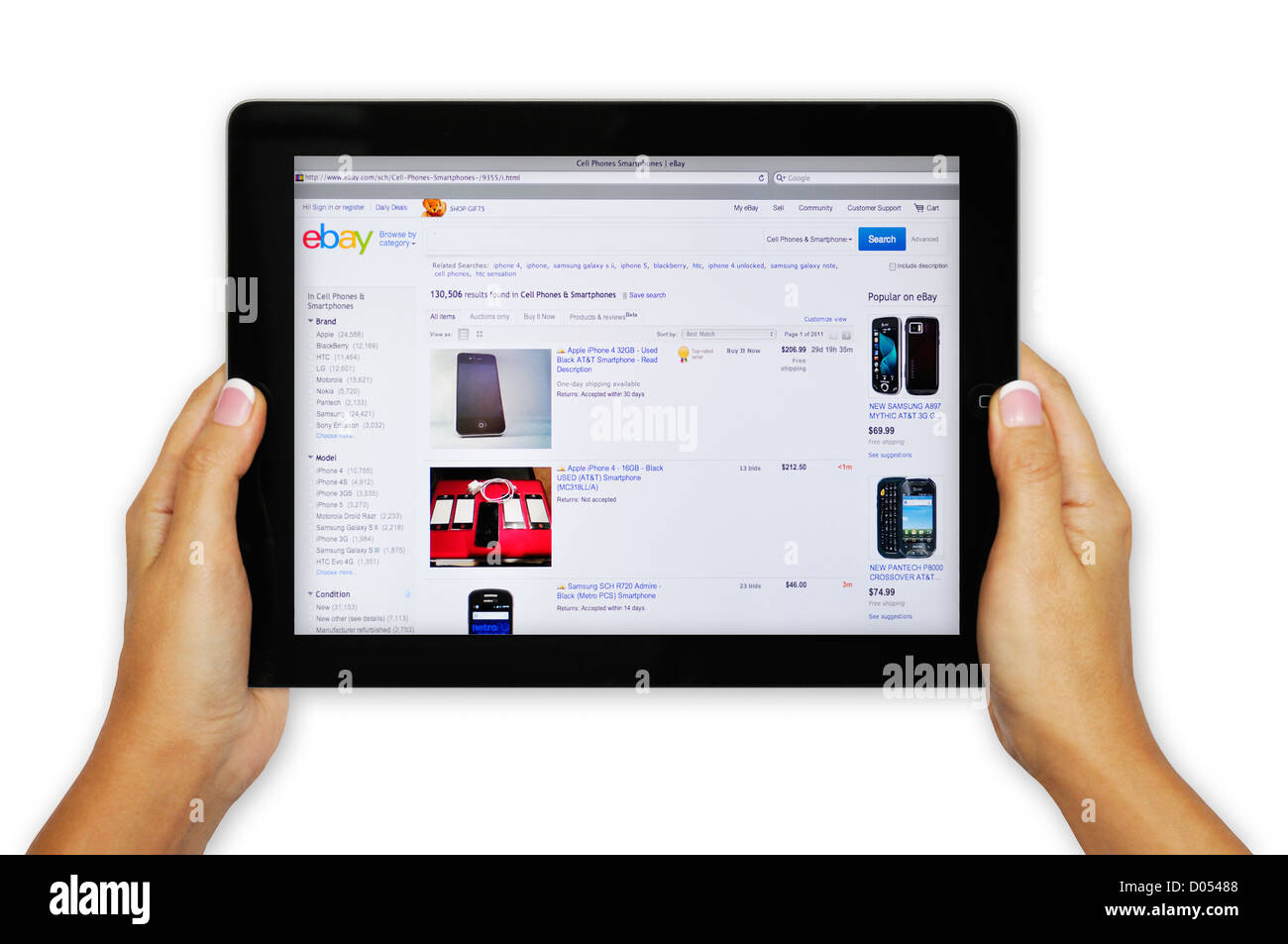 iPad screen showing Ebay website - online shopping Stock Photo - Alamy