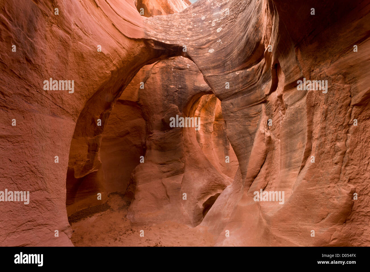 Peek-a-boo slot canyon cut through Navajo sandstone. Grand Staircase-Escalante National Monument, south Utah, USA Stock Photo