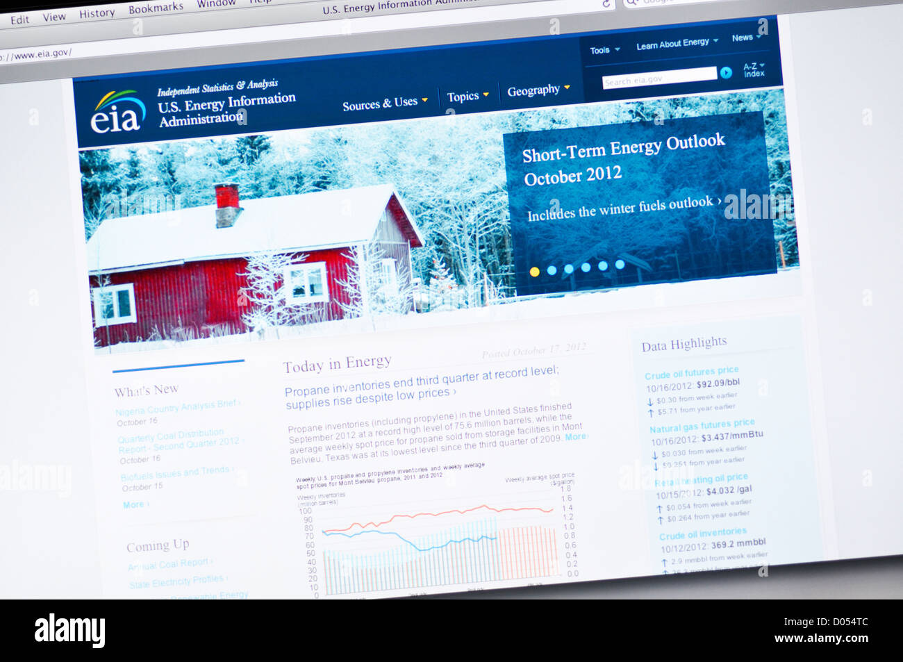 Energy Information Administration website Official Energy Statistics