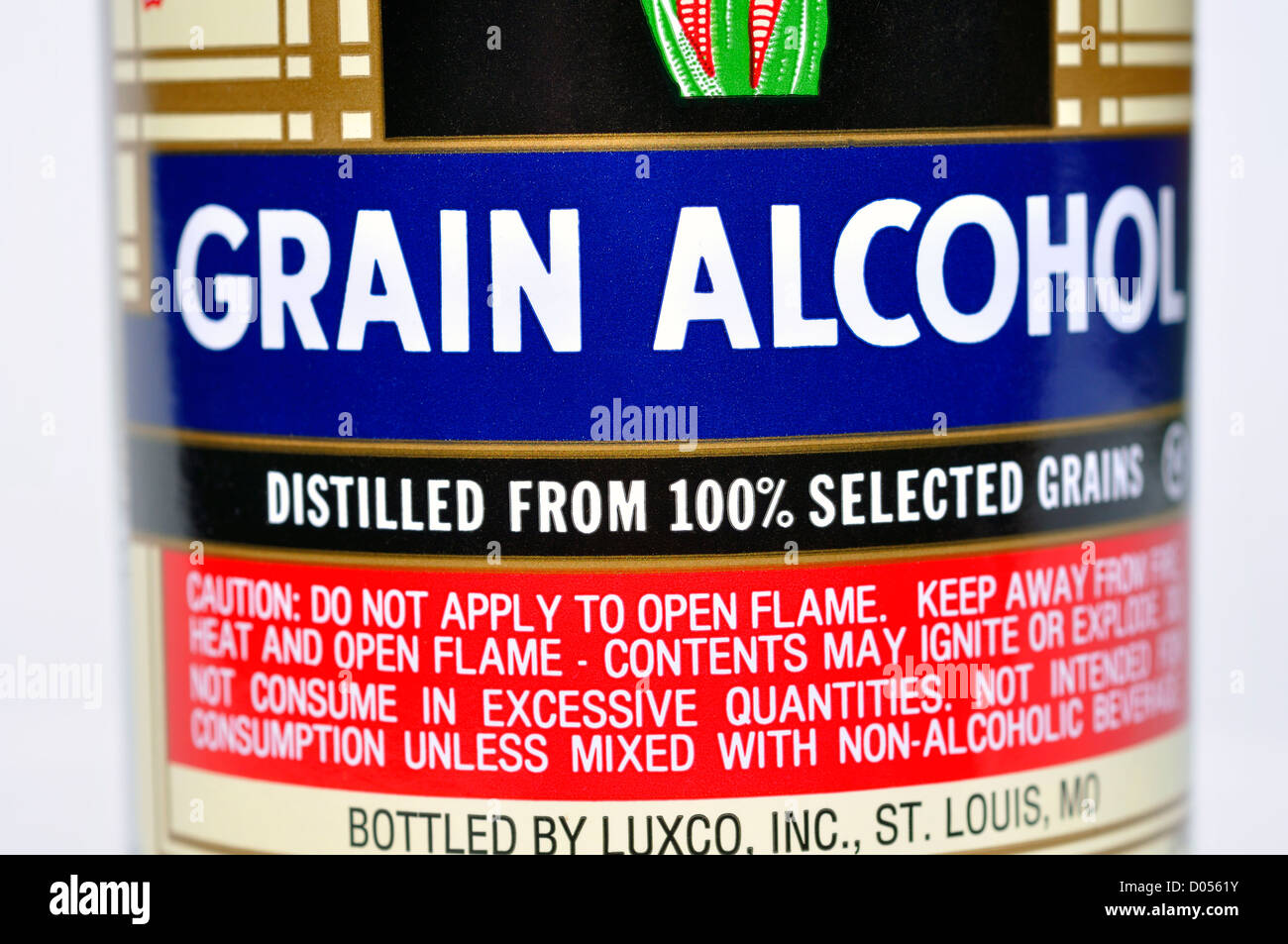 Bottle of grain alcohol Stock Photo