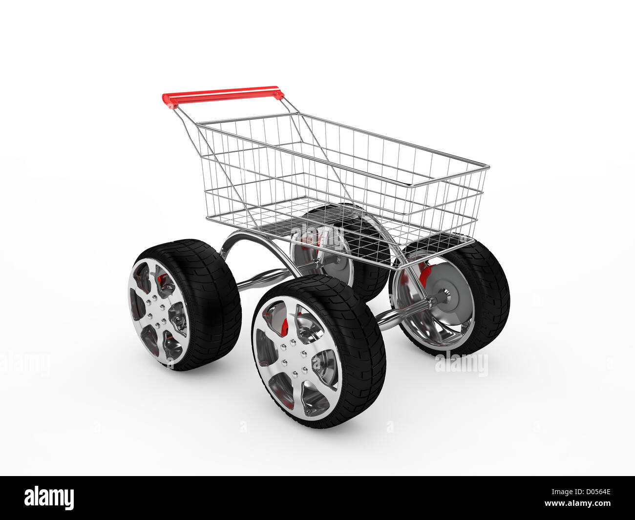 Shopping cart big wheels isolated hires stock photography and images