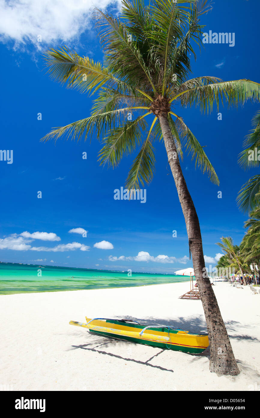 Tropical palm boat hi-res stock photography and images - Alamy