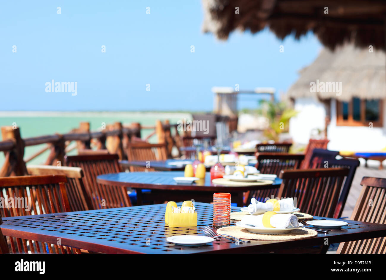 Seaside restaurant Stock Photo
