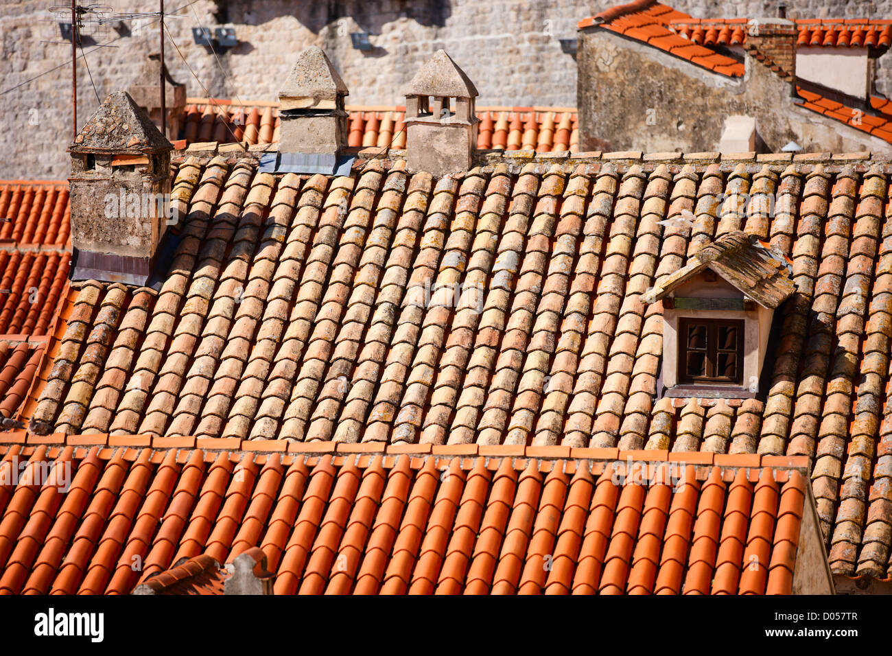 Close up of red roof and tiles Stock Photo - Alamy