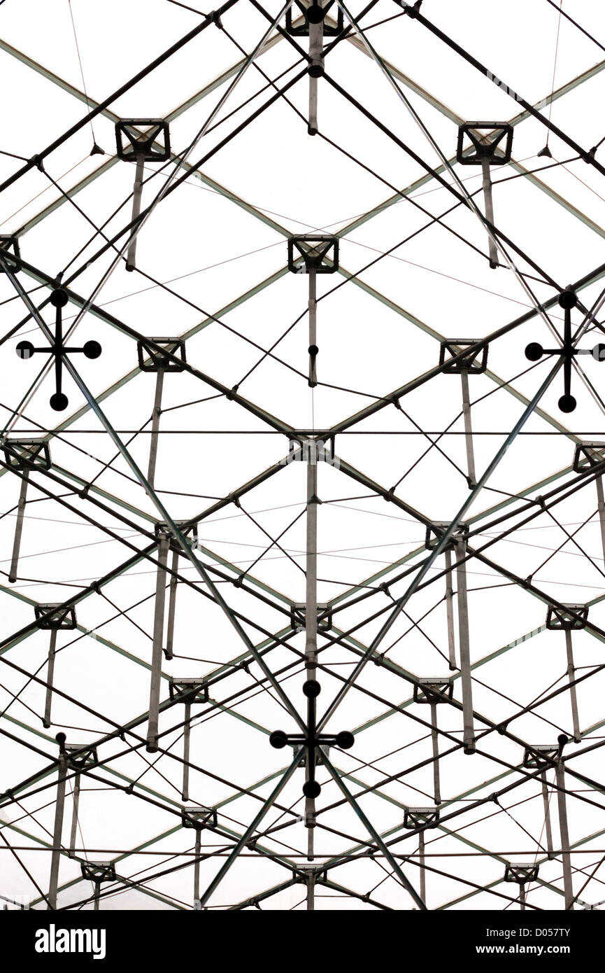 Transparent glass ceiling structure Stock Photo