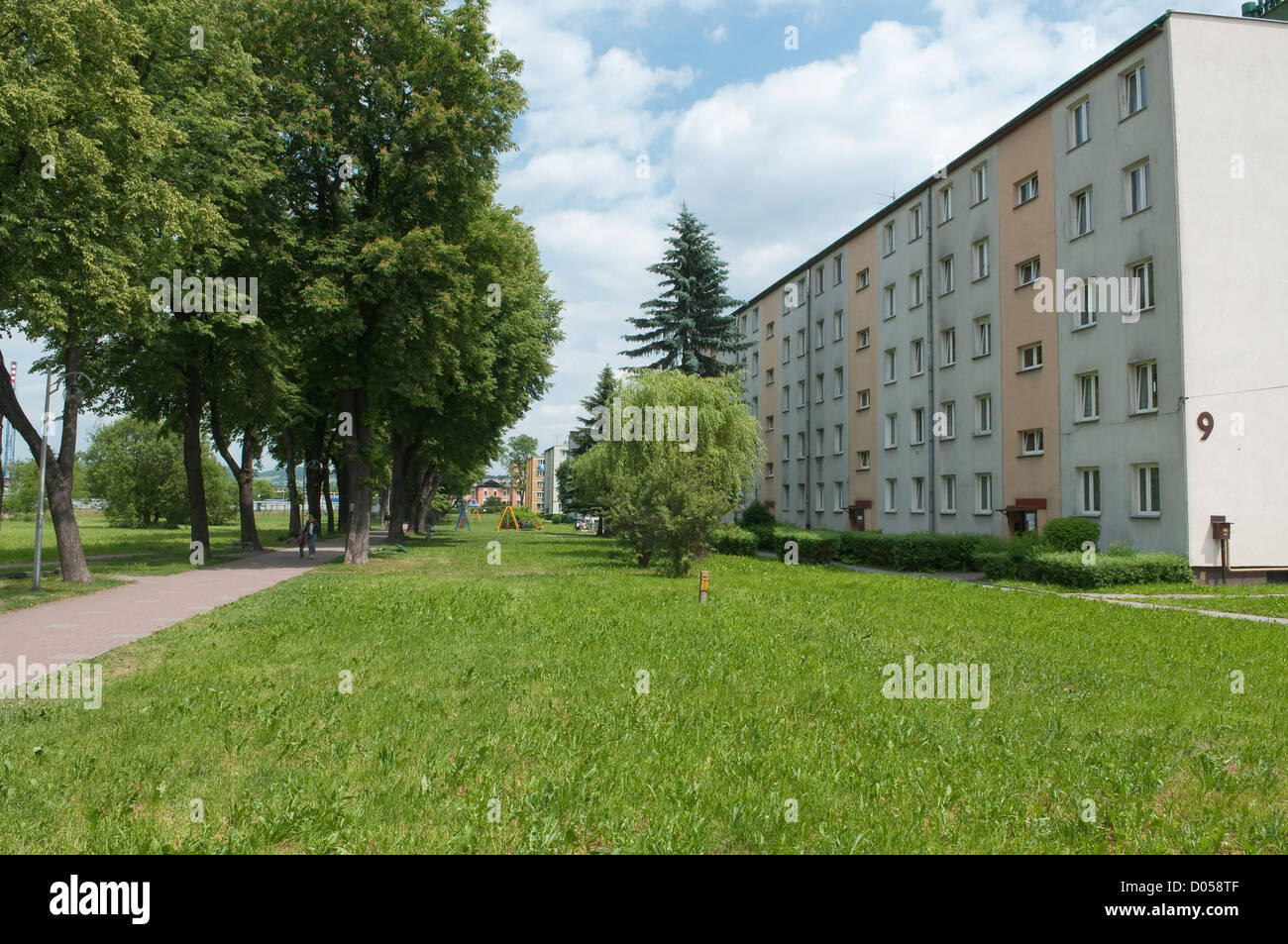 Osiedle XX Lecia - 60' and 70' housing estate in Wadowice, Poland. Stock Photo
