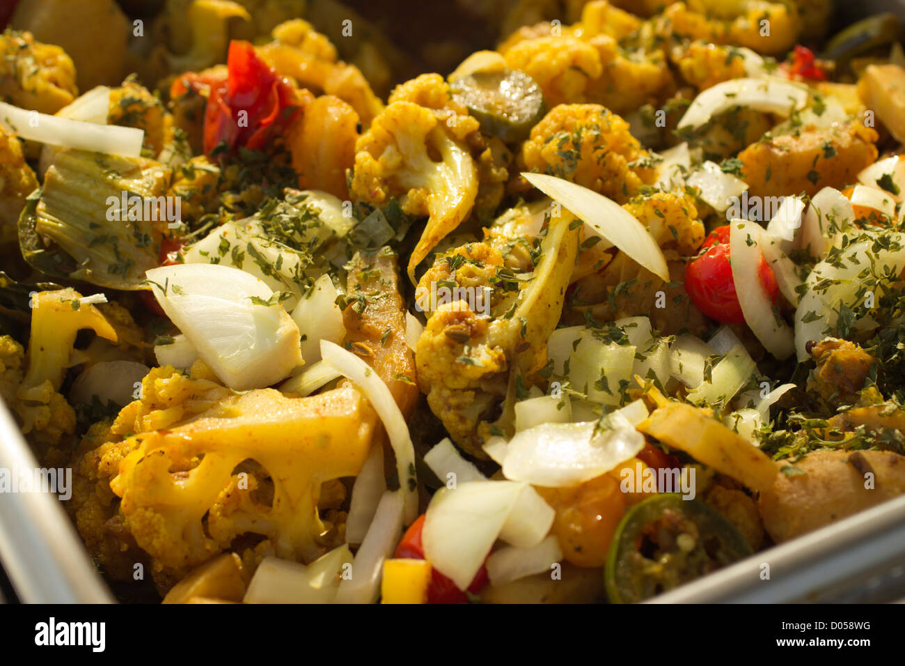 Nepali Vegetable Curry from a street vendor in Hardwick, Vermont Stock Photo