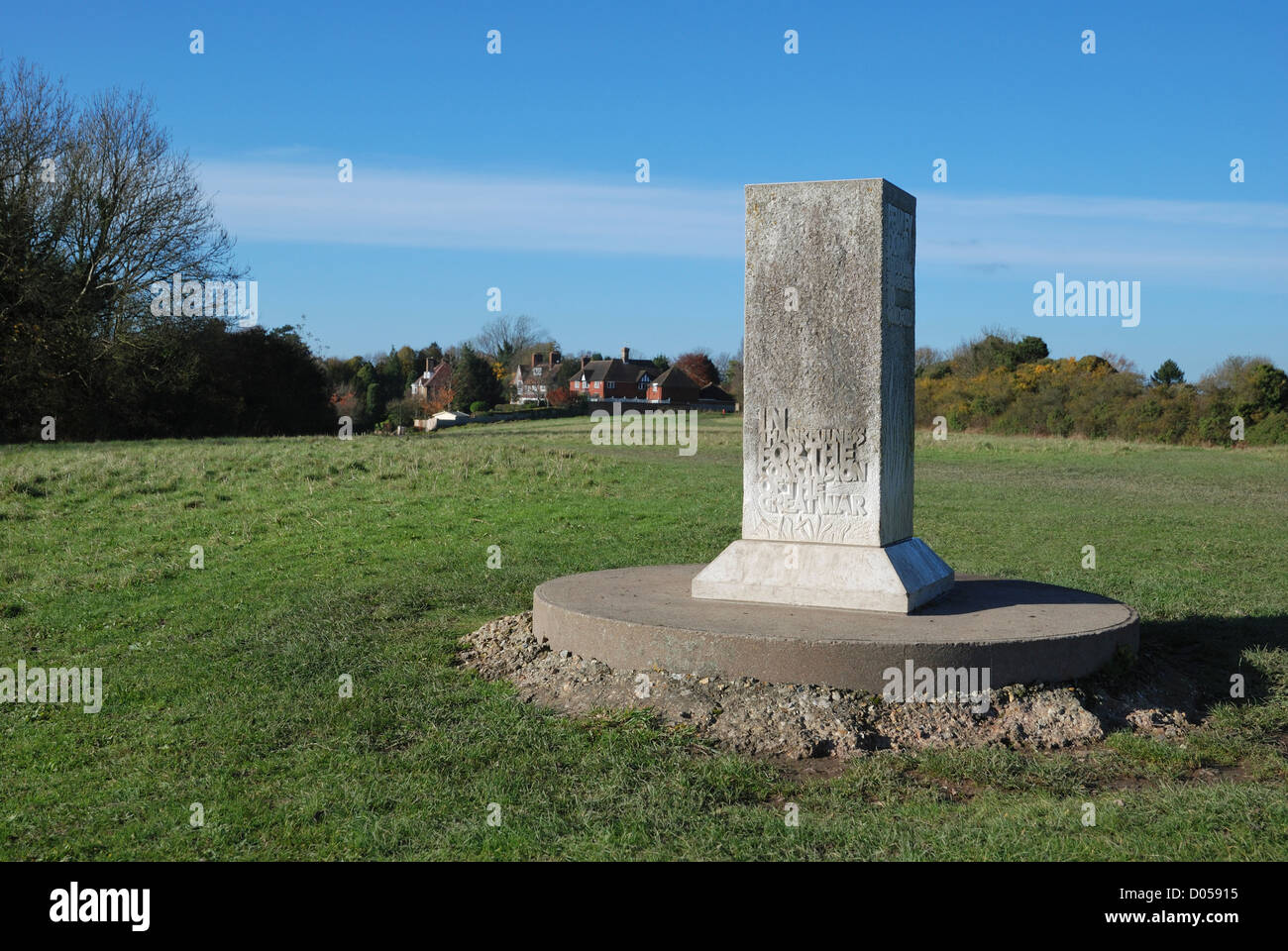 Pewley Down Memorial, Guildford, Surrey, England. Stock Photo