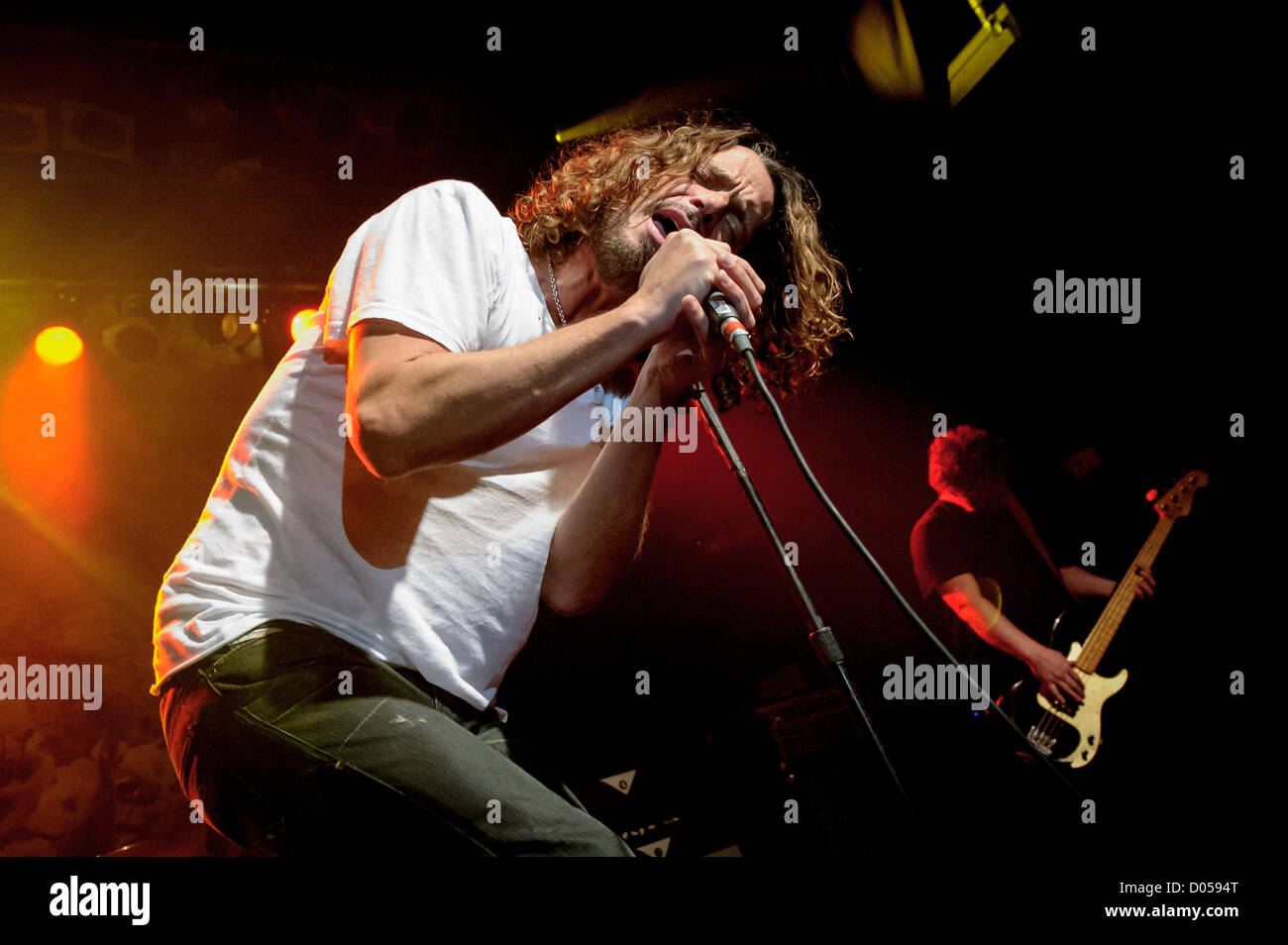 Nov. 16, 2012 - Toronto, Ontario, Canada - Seattle grunge vets Soundgarden touched down at Toronto and the Phoenix Theatre as an intimate warm-up date for their first studio CD in 16 years, 'King Animal', which came out Nov. 13. In picture: CHRIS CORNELL, BEN SHEPHERD (Credit Image: © Igor Vidyashev/ZUMAPRESS.com) Stock Photo