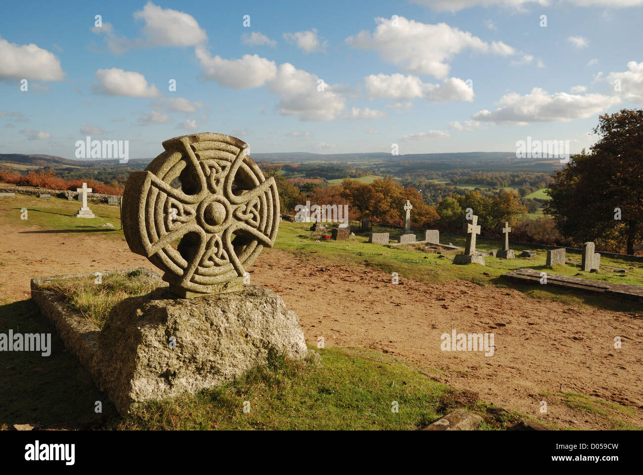 The cemetery at St MarthaontheHill, Chilworth, Surrey, England Stock