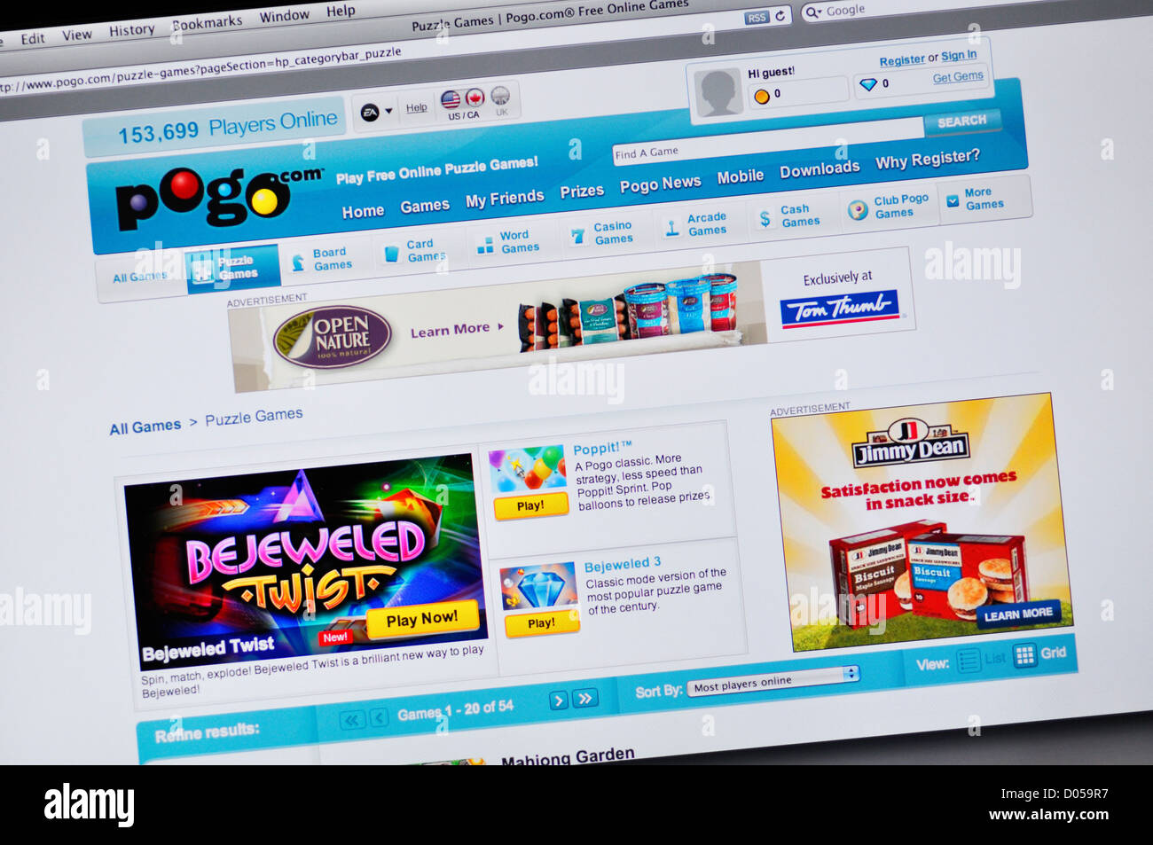 POGO website - online puzzles and games Stock Photo - Alamy
