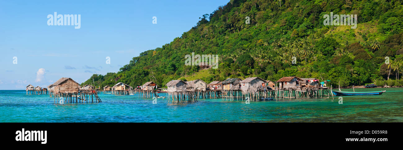 Sea gypsy village Stock Photo