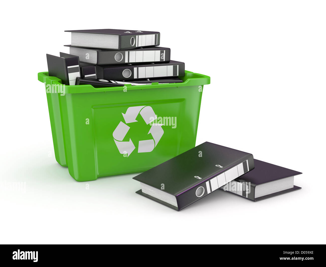 Folders in recycle bin on white background. 3d Stock Photo Alamy