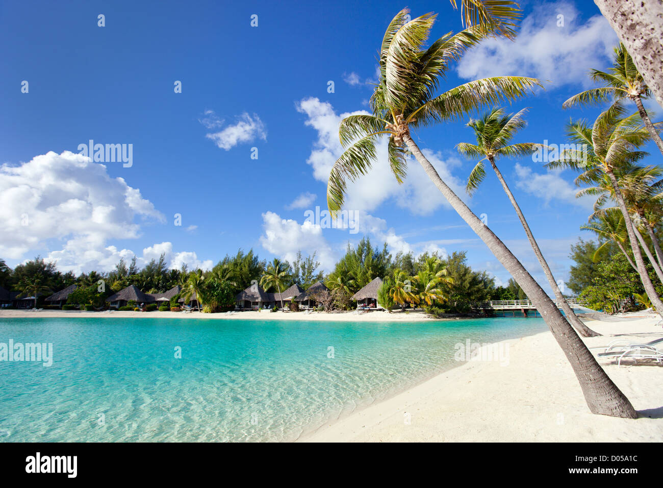 Beautiful beach on Bora Bora Stock Photo