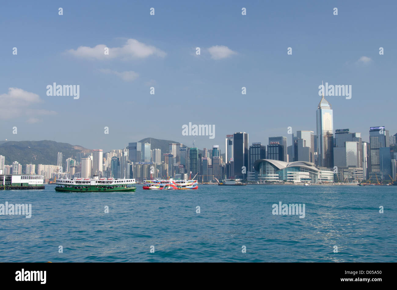 Asia, Hong Kong. Hong Kong Island city skyline view from Victoria