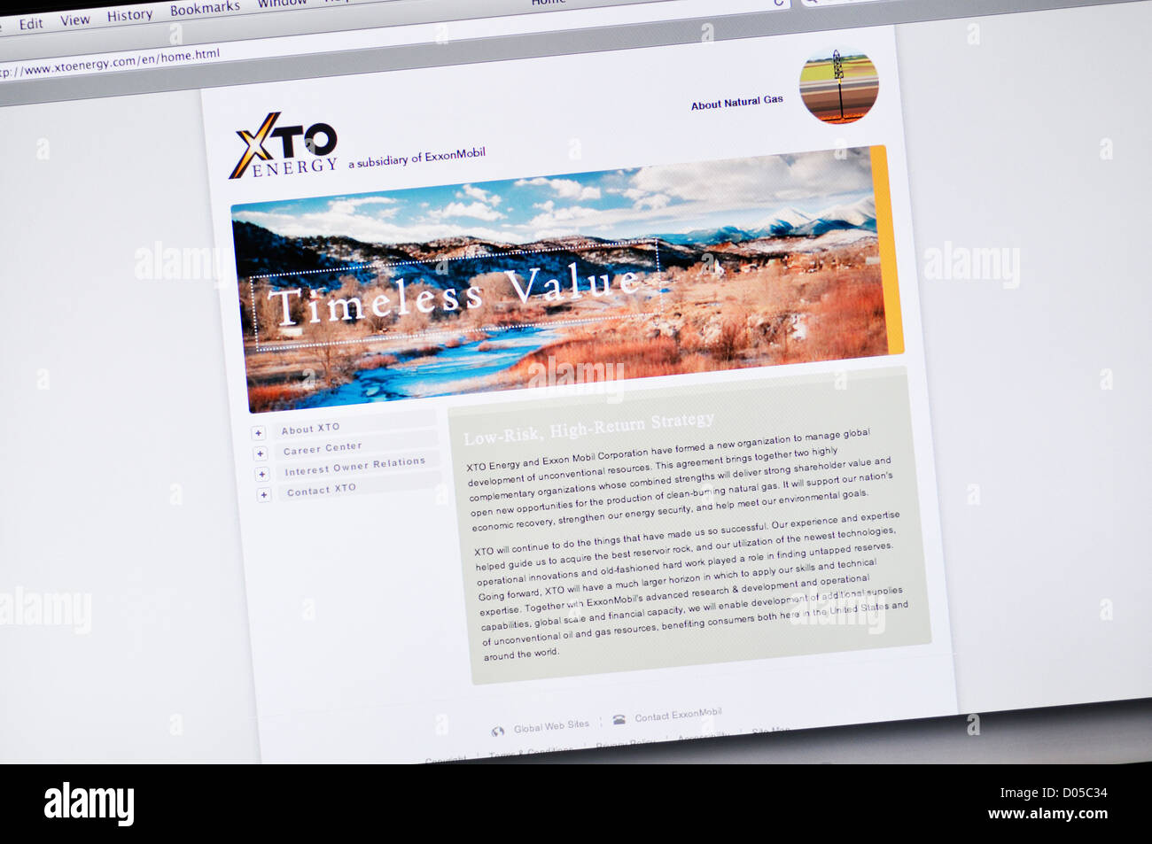 XTO Energy website energy producing company Stock Photo Alamy