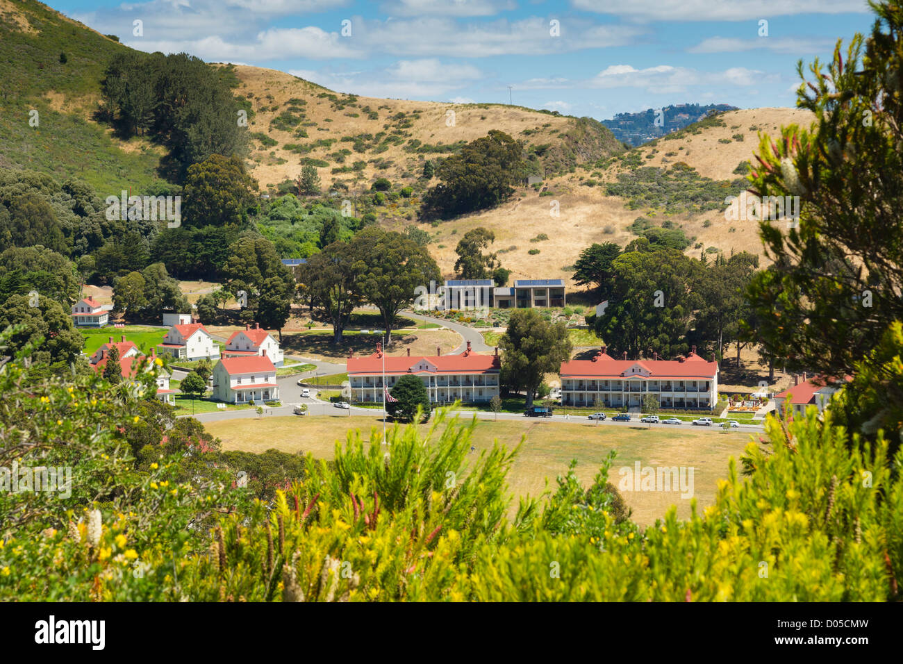 San Francisco - Cavallo Point, former military complex, now residential arts business and tourism. Stock Photo