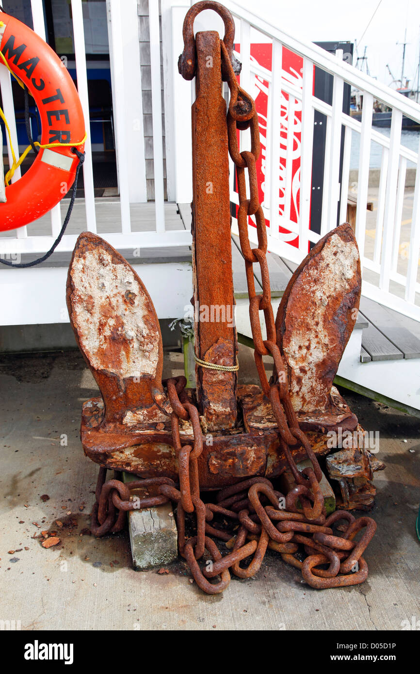 Rusty anchor, Provincetown, Cape Cod, Massachusetts, America Stock Photo