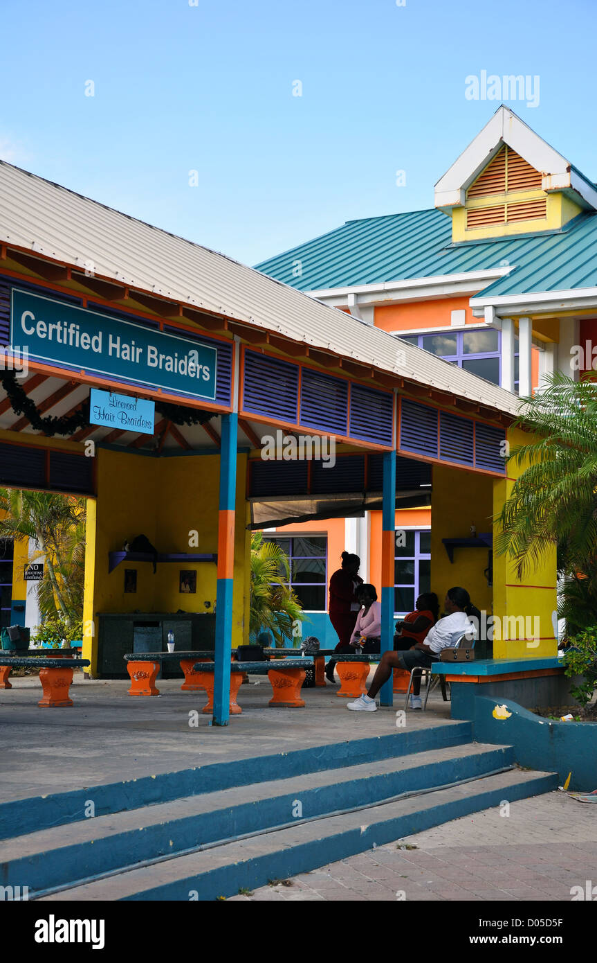 Hair braiders, Nassau, Bahamas Stock Photo Alamy