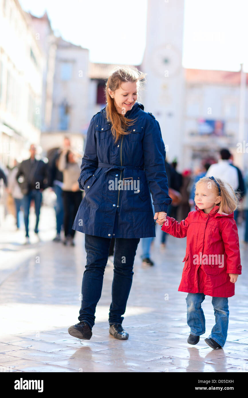 Mother and daughter in city Stock Photo Alamy