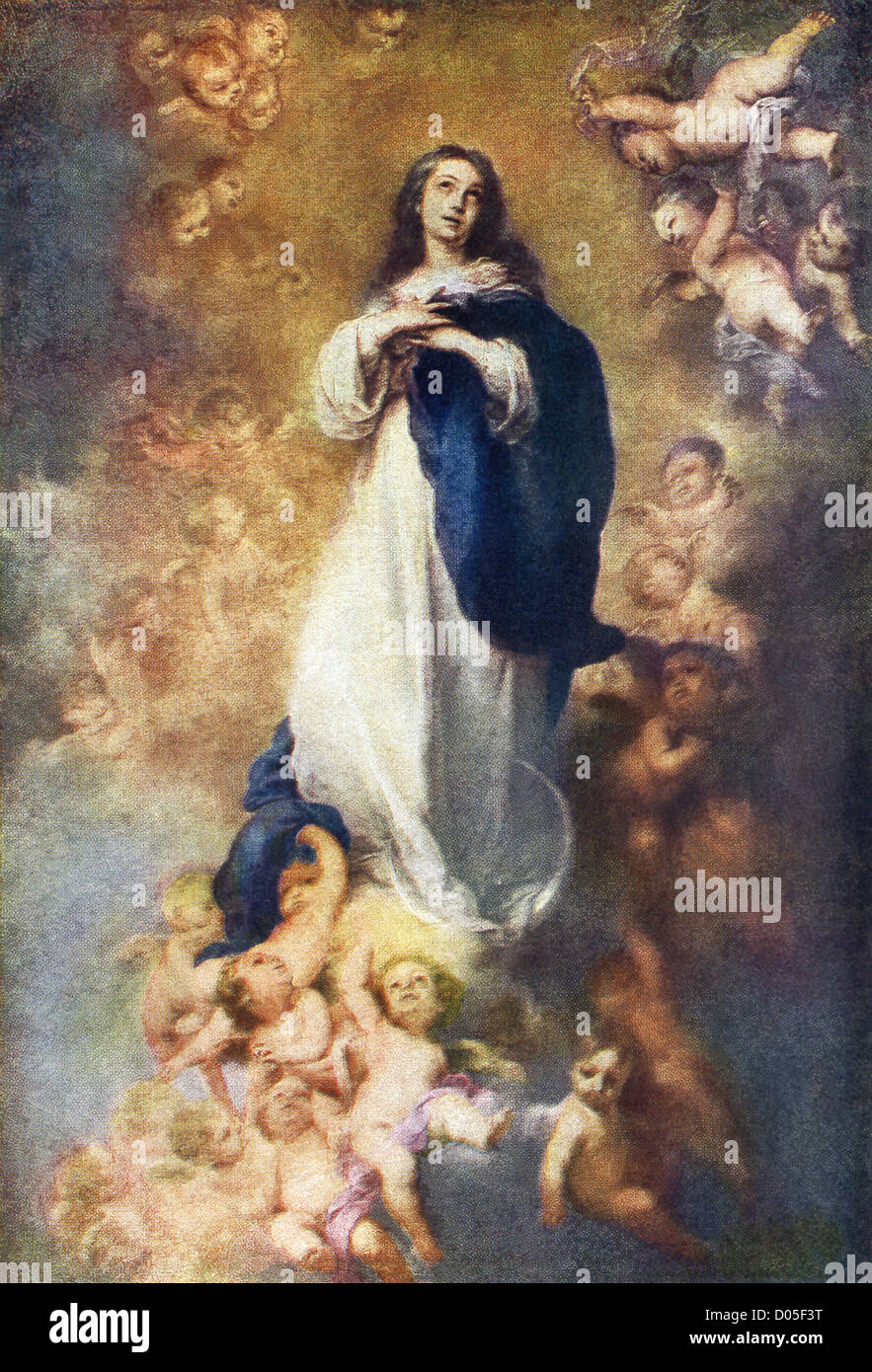 The Immaculate Conception by Murillo is a greatly admired canvas and one of the painter's many studies of a familiar subject. Stock Photo