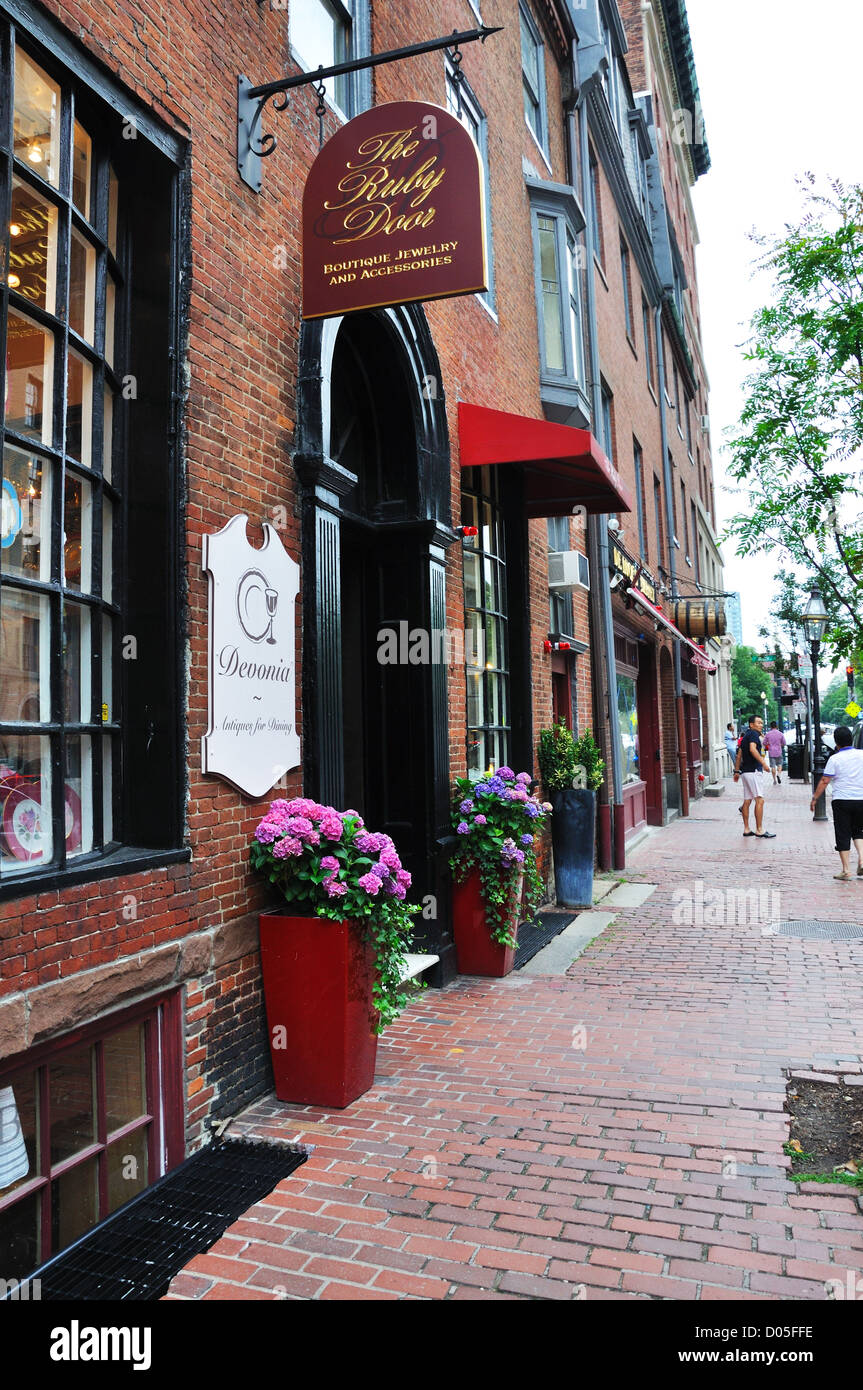 Antiques shops, Beacon Hill, Boston, Massachusetts, USA Stock Photo Alamy