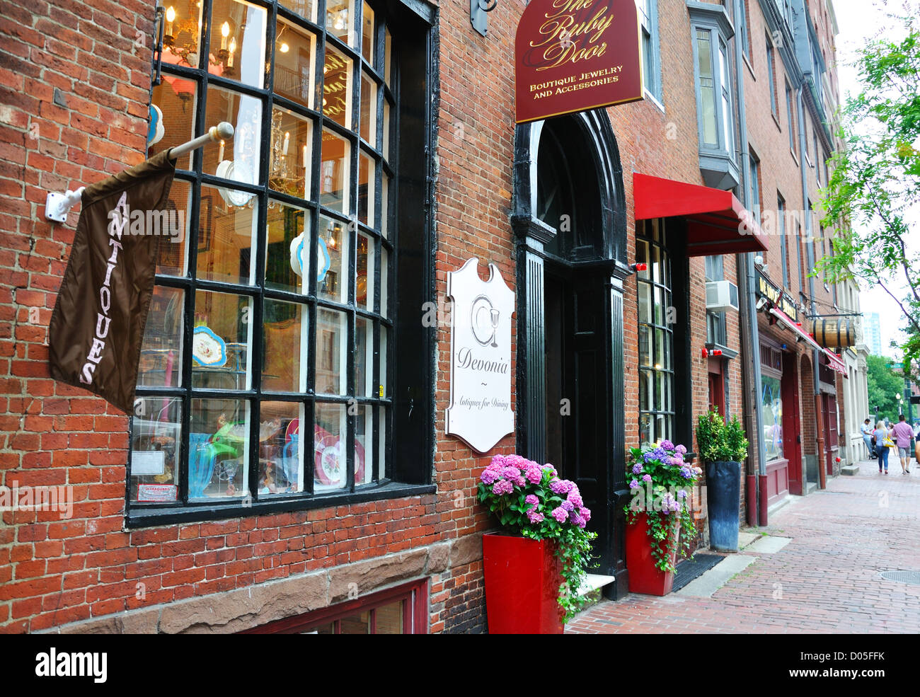 Antiques shops, Beacon Hill, Boston, Massachusetts, USA Stock Photo Alamy