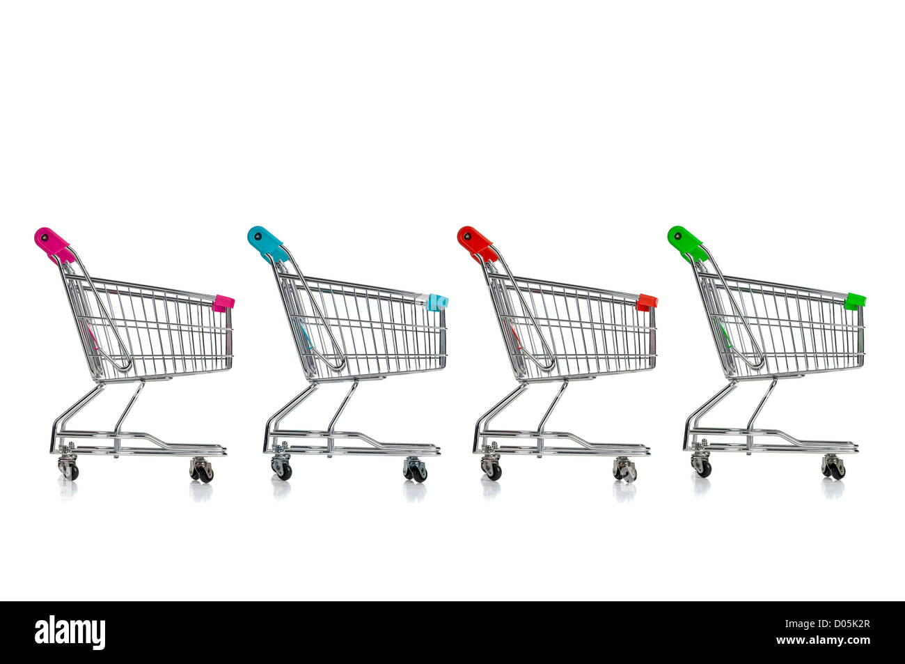 Several shopping carts isolated in white Stock Photo Alamy