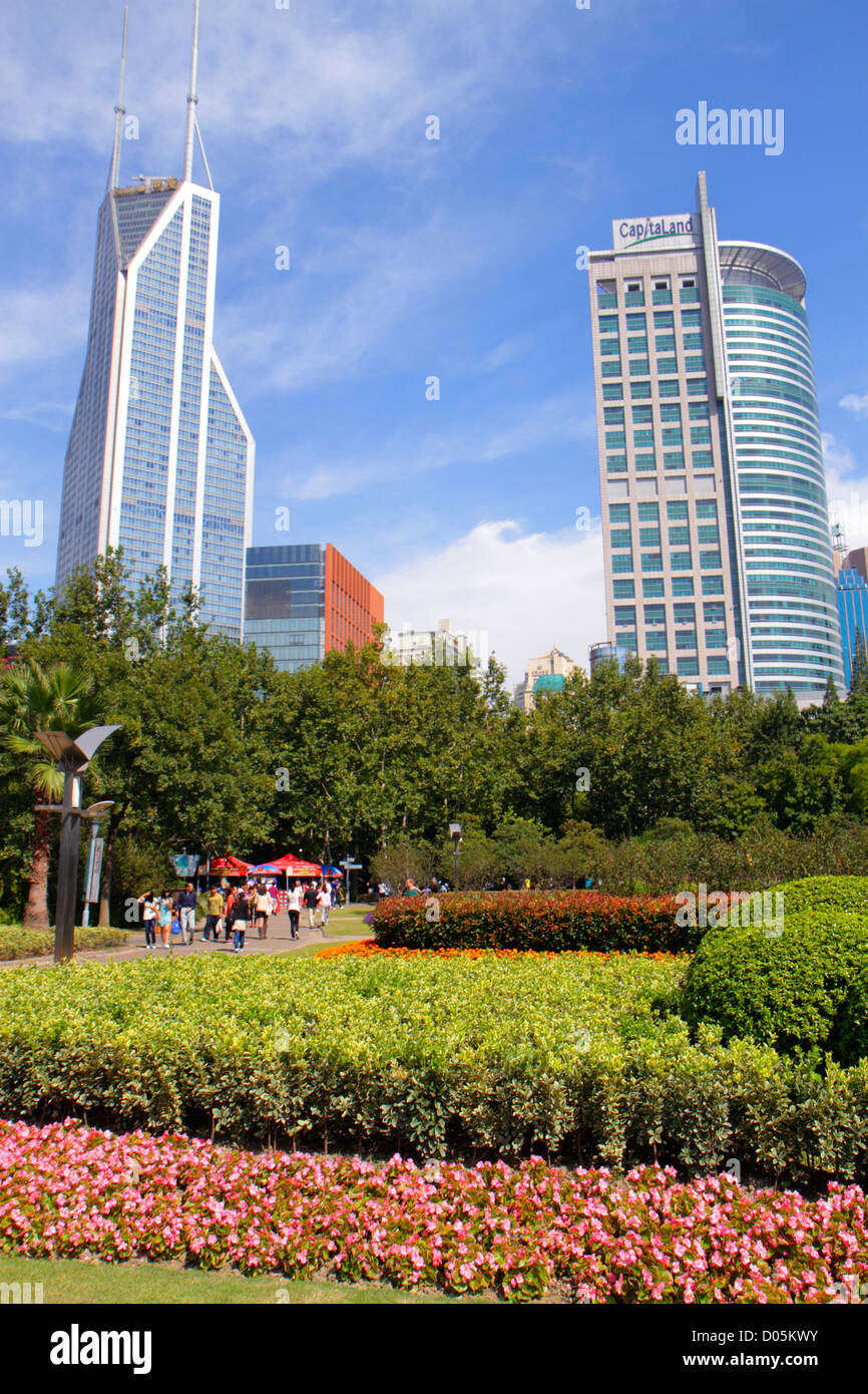 Shanghai China,Chinese Huangpu District,Nanjing Road,People's Park,Shimao International Plaza,Raffles City,high rise skyscraper skyscrapers building b Stock Photo