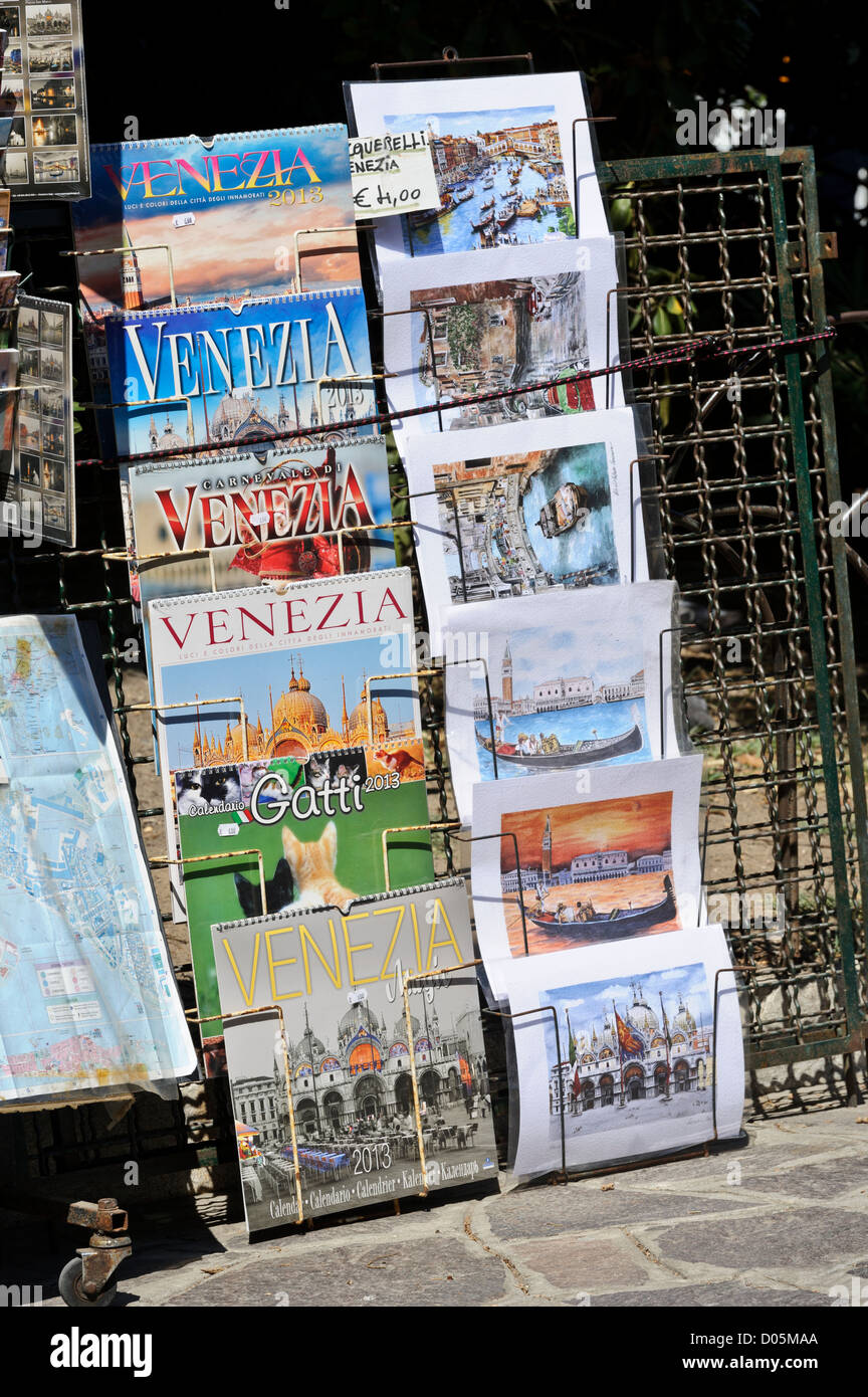 Venetian Publications on sale, Venice, Italy. Stock Photo