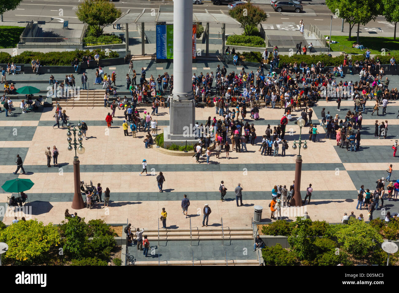 San Francisco Union Square seen from Macy's Geary Street rooftop