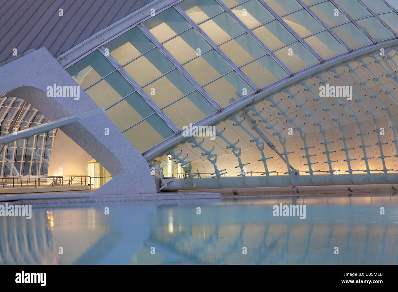 Close-up of the Hemisferic cinema, City of Arts & Sciences, Valencia, at night. Stock Photo