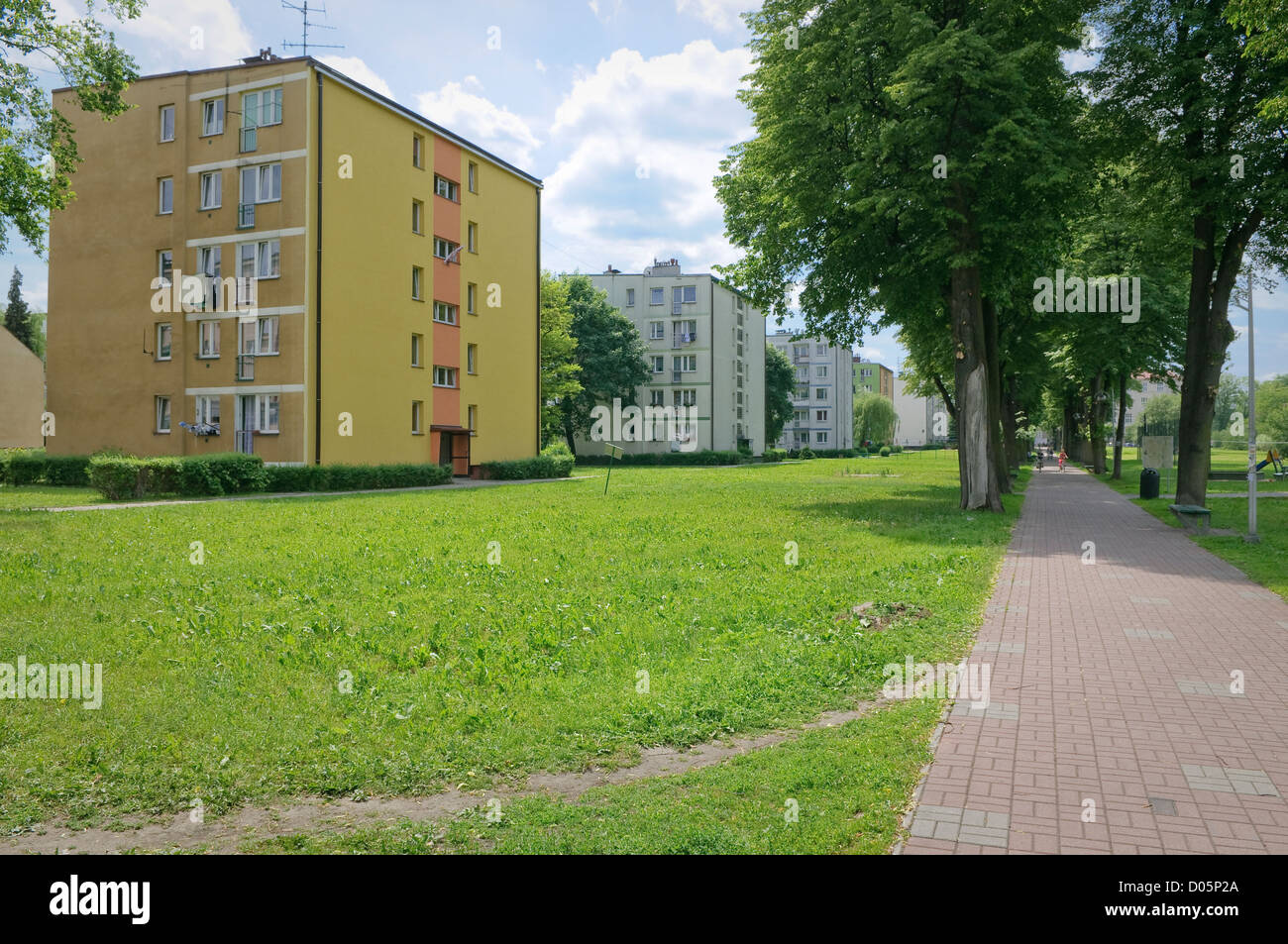 Osiedle XX Lecia - 60' and 70' housing estate in Wadowice, Poland. Stock Photo