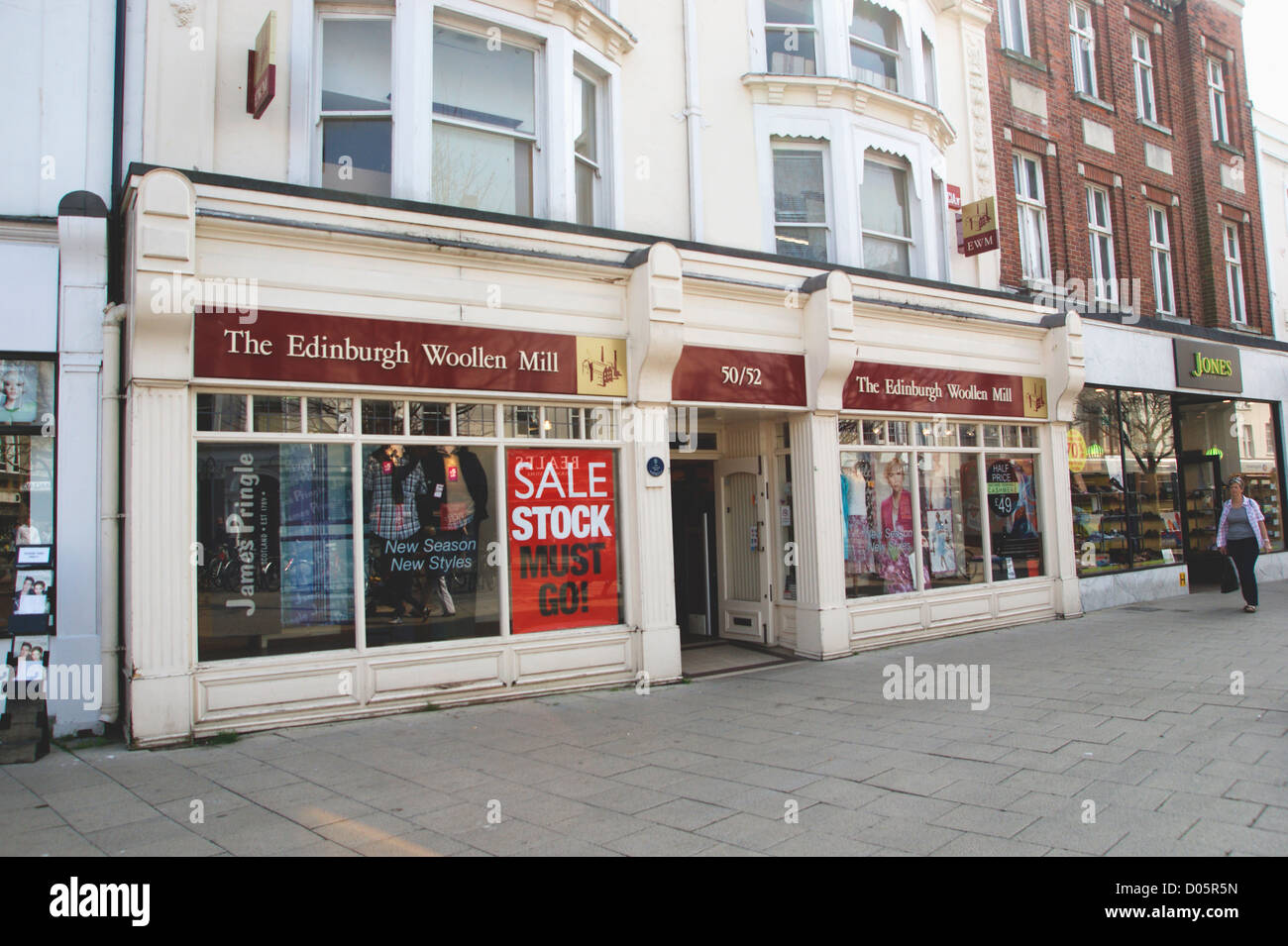 The Edinburgh Woollen Mill retailer shop with a sale on Worthing West Sussex UK Stock Photo