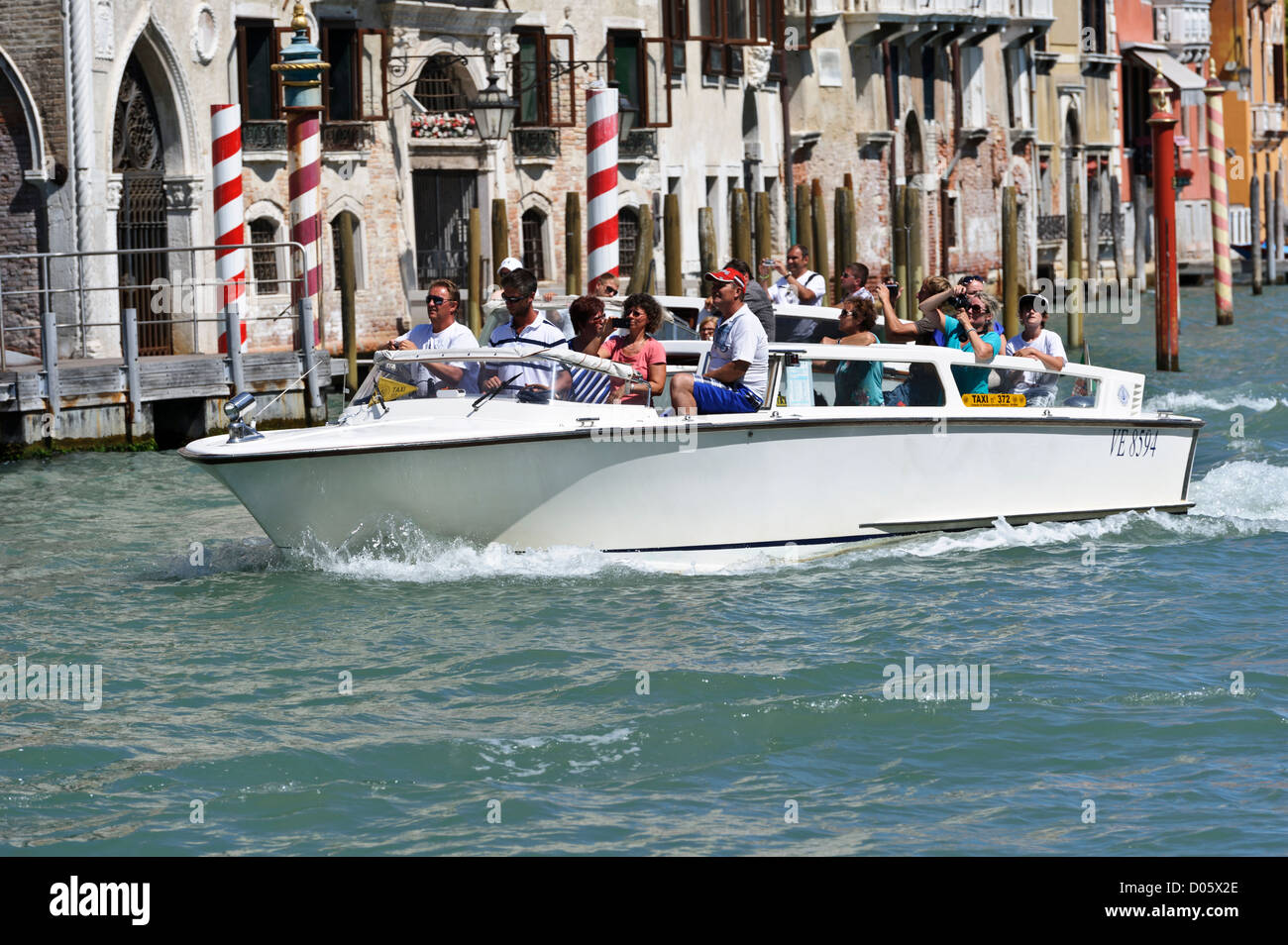 Exploring Venice by water Taxi, Venice, Italy Stock Photo - Alamy