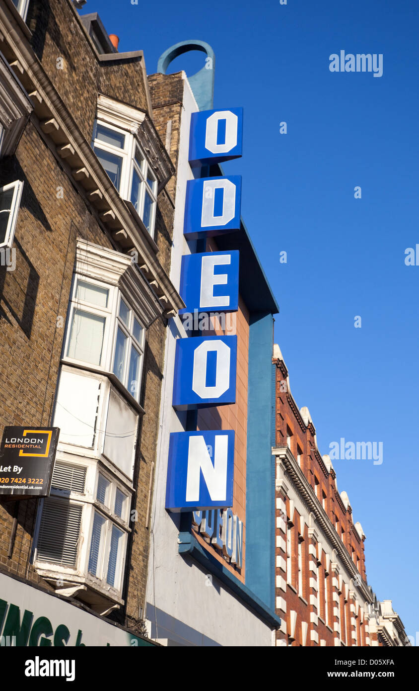 Odeon Cinema overhead sign, Camden, London, England, UK Stock Photo