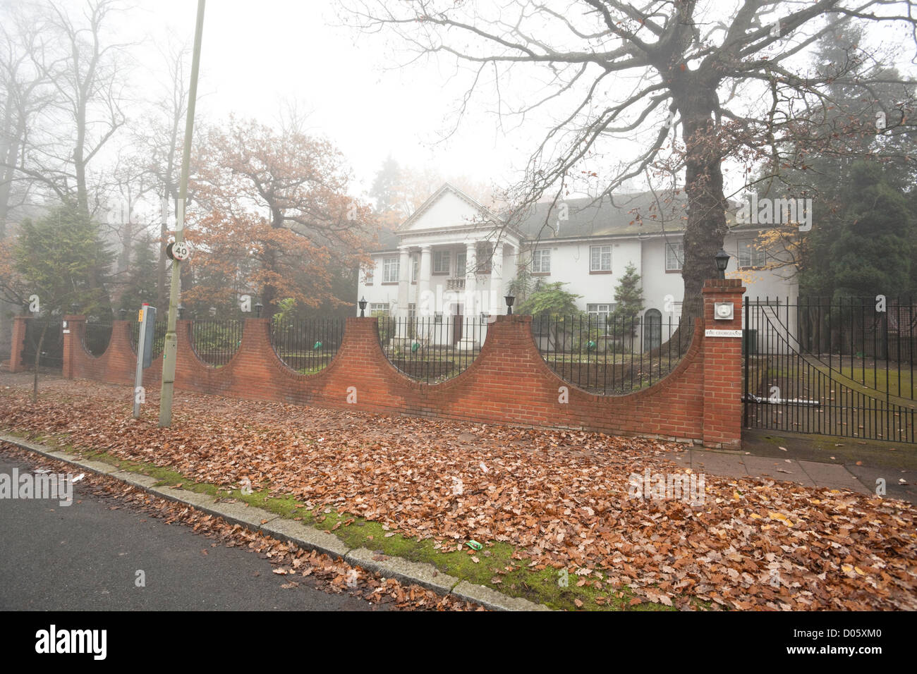 Mansion on Avenue on a misty day, Hampstead, London, N2