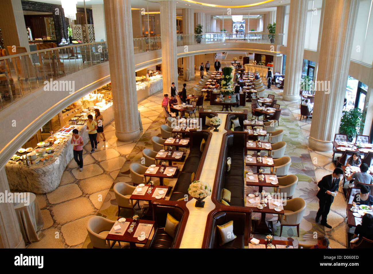 Shanghai China,Chinese Huangpu District,The Bund,Sichuan Road,Waldorf Astoria,hotel,luxury,upscale,five star,dining room,buffet style table,China12100 Stock Photo