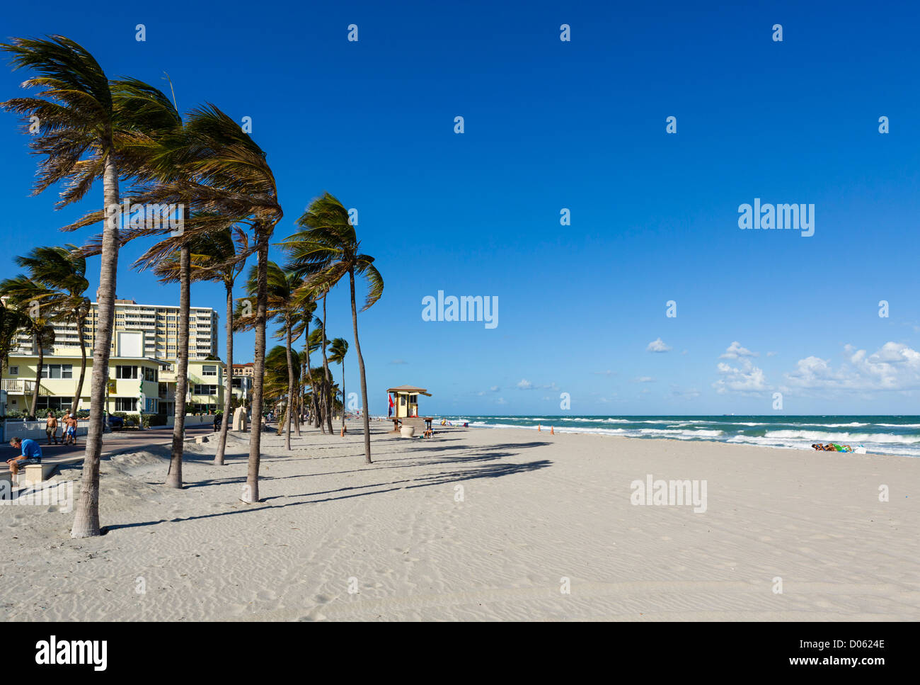 Beach at Hollywood, near Fort Lauderdale, Broward County, Gold Coast, Florida, USA Stock Photo