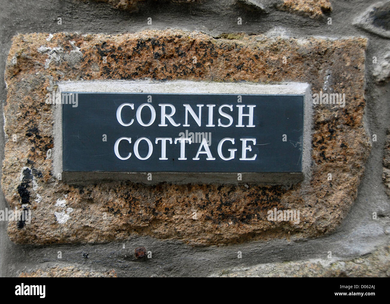 Cornish Cottage sign on a house wall, St. Ives, Cornwall, England, UK