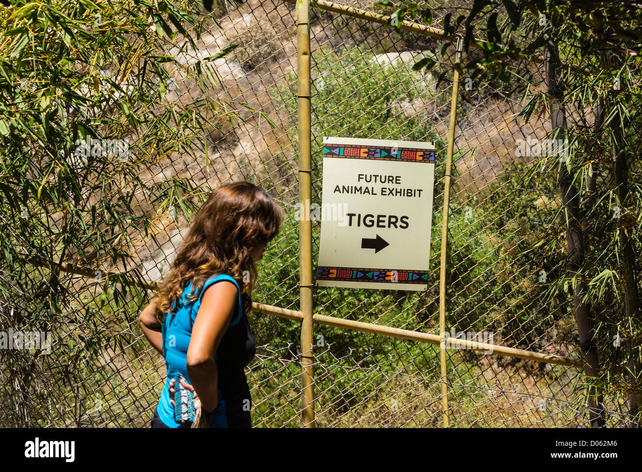 San Diego Safari Park - no tigers - future exhibit, disappointing visitors in mid-2012; Stock Photo