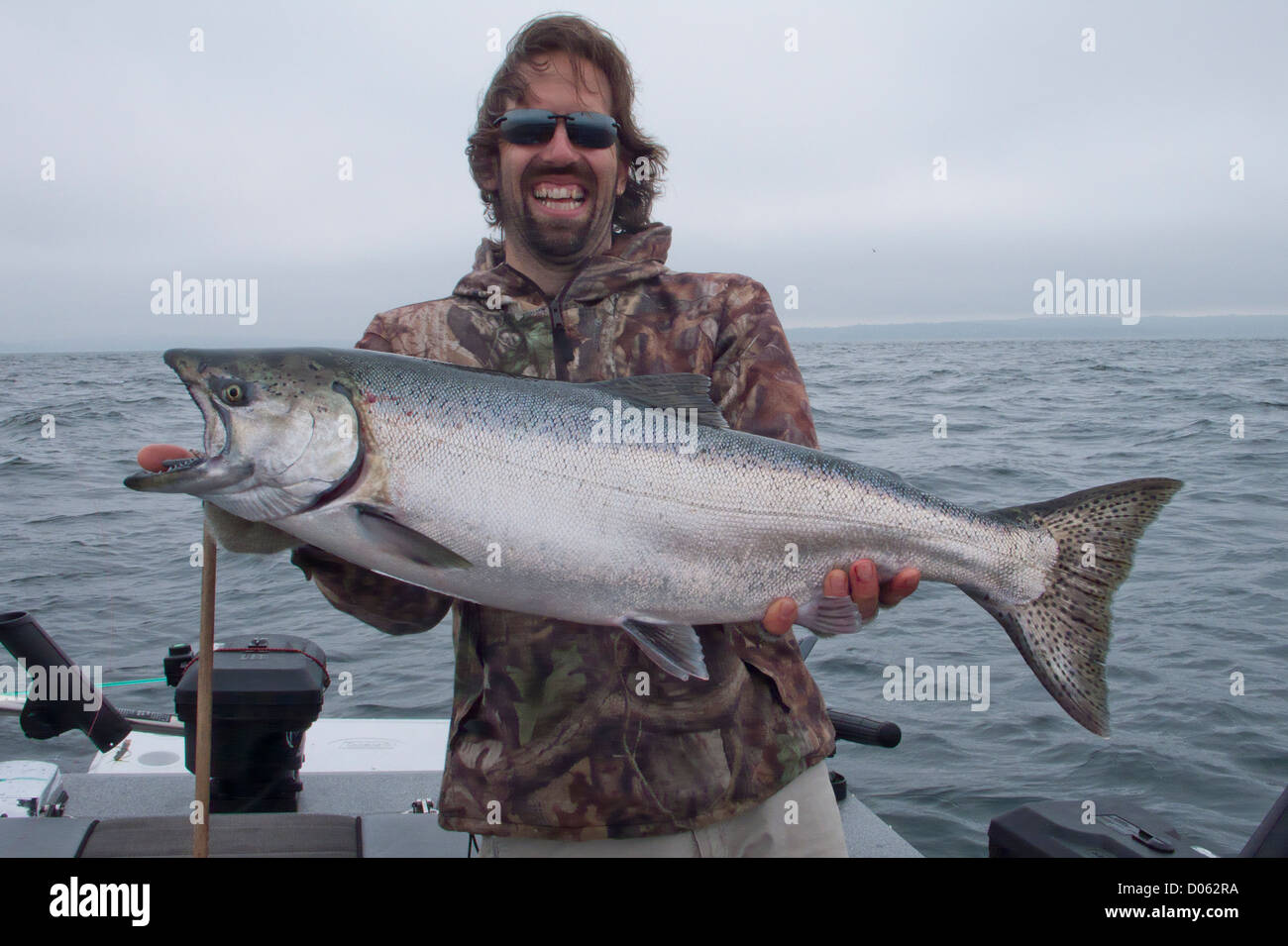 Salmon fishing, Puget Sound, Washington Stock Photo Alamy